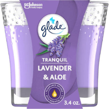 Glade Tranquil Lavender & Aloe Jar Candle, 3.4 oz