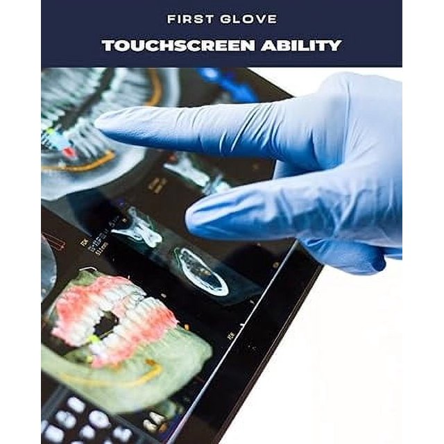 First Glove Blue Nitrile 6Mil,Exam Gloves ,100/Box