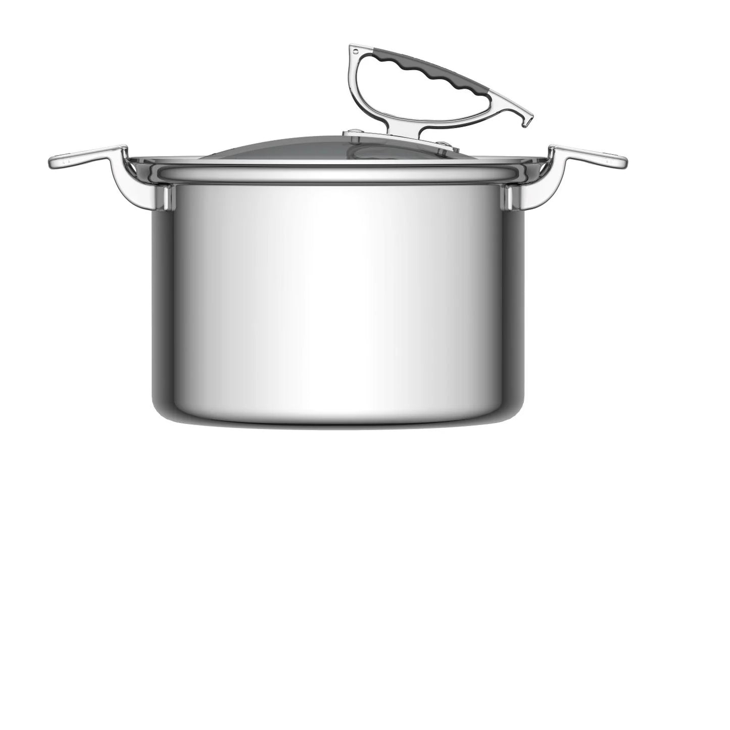 CookCraft 8 QT Stock Pot with Glass Latch Lid