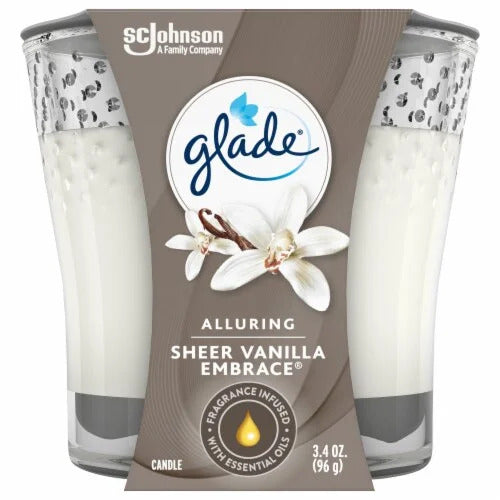 Glade Sheer Vanilla Embrace Candle, 3.4 oz