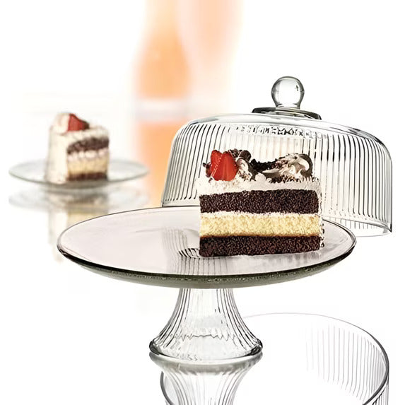 Anchor Hocking Monaco 2-Piece Glass Cake Set