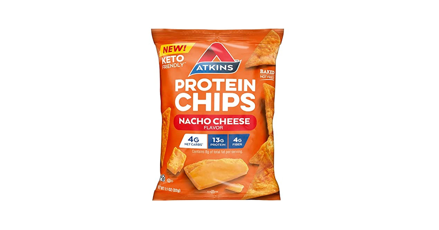 Atkins Protein Chips,Nacho Cheese,1.1oz