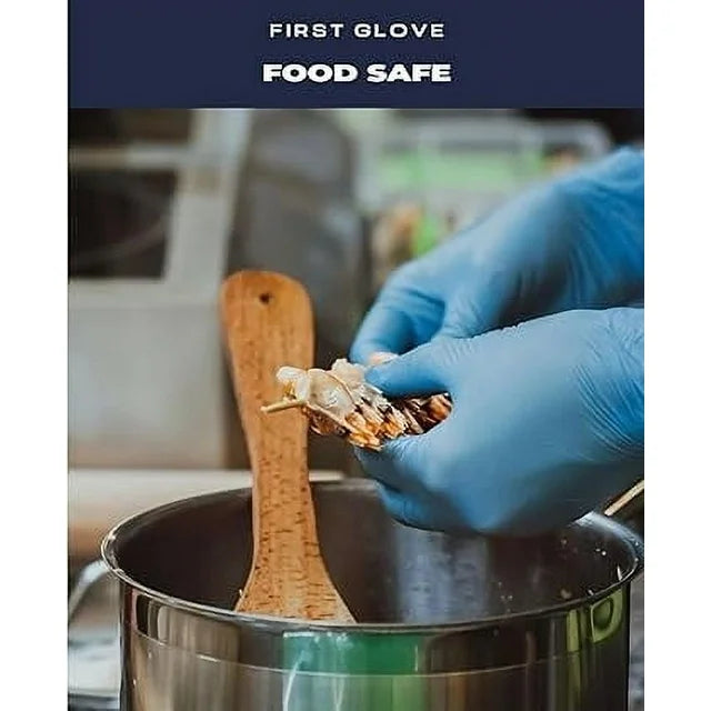 First Glove Blue Nitrile 6Mil,Exam Gloves ,100/Box