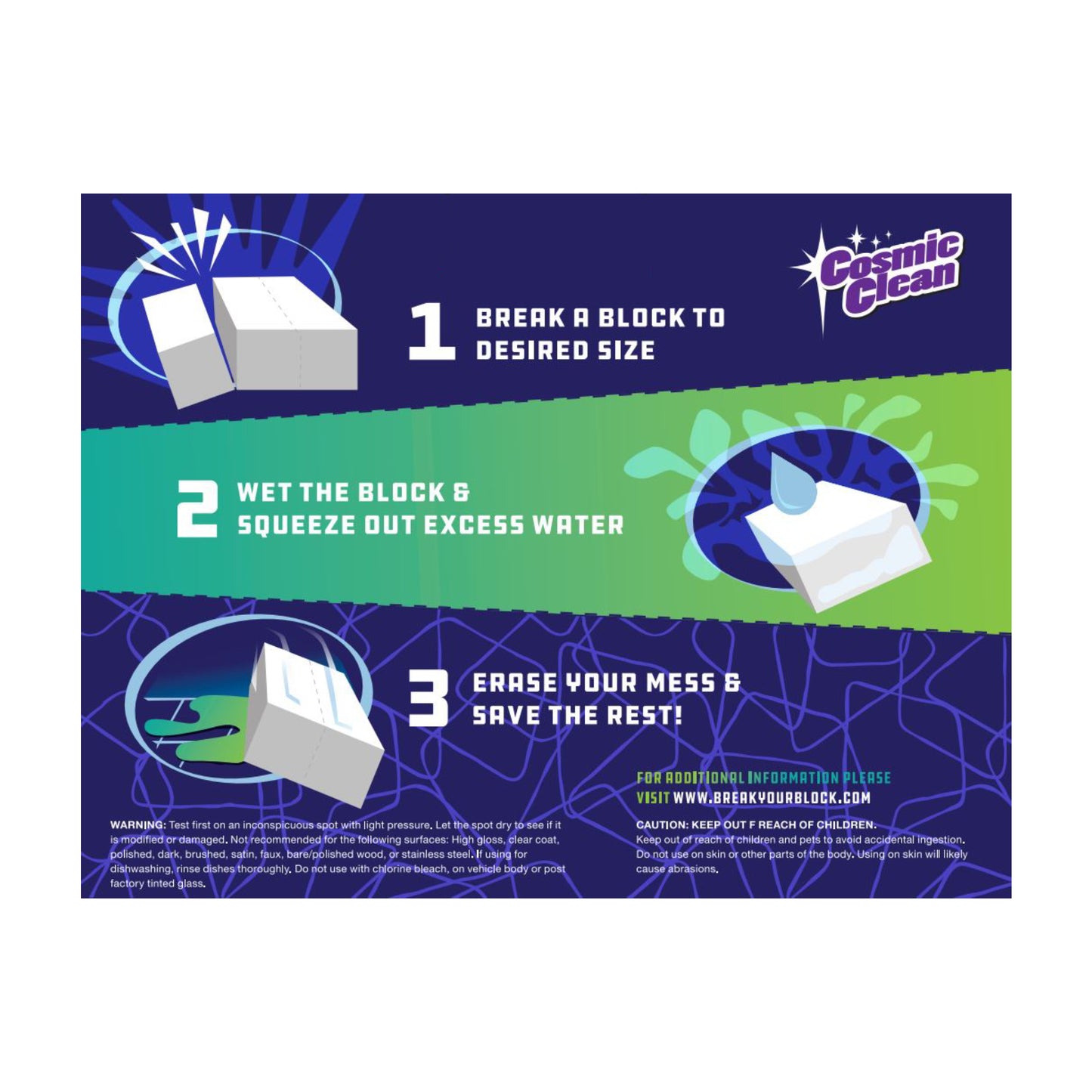 Break A Block Extra Strength Cleaning Eraser,12ct