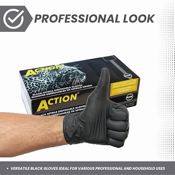 Shamrock Black 6Mil Nitrile Gloves,100/Box