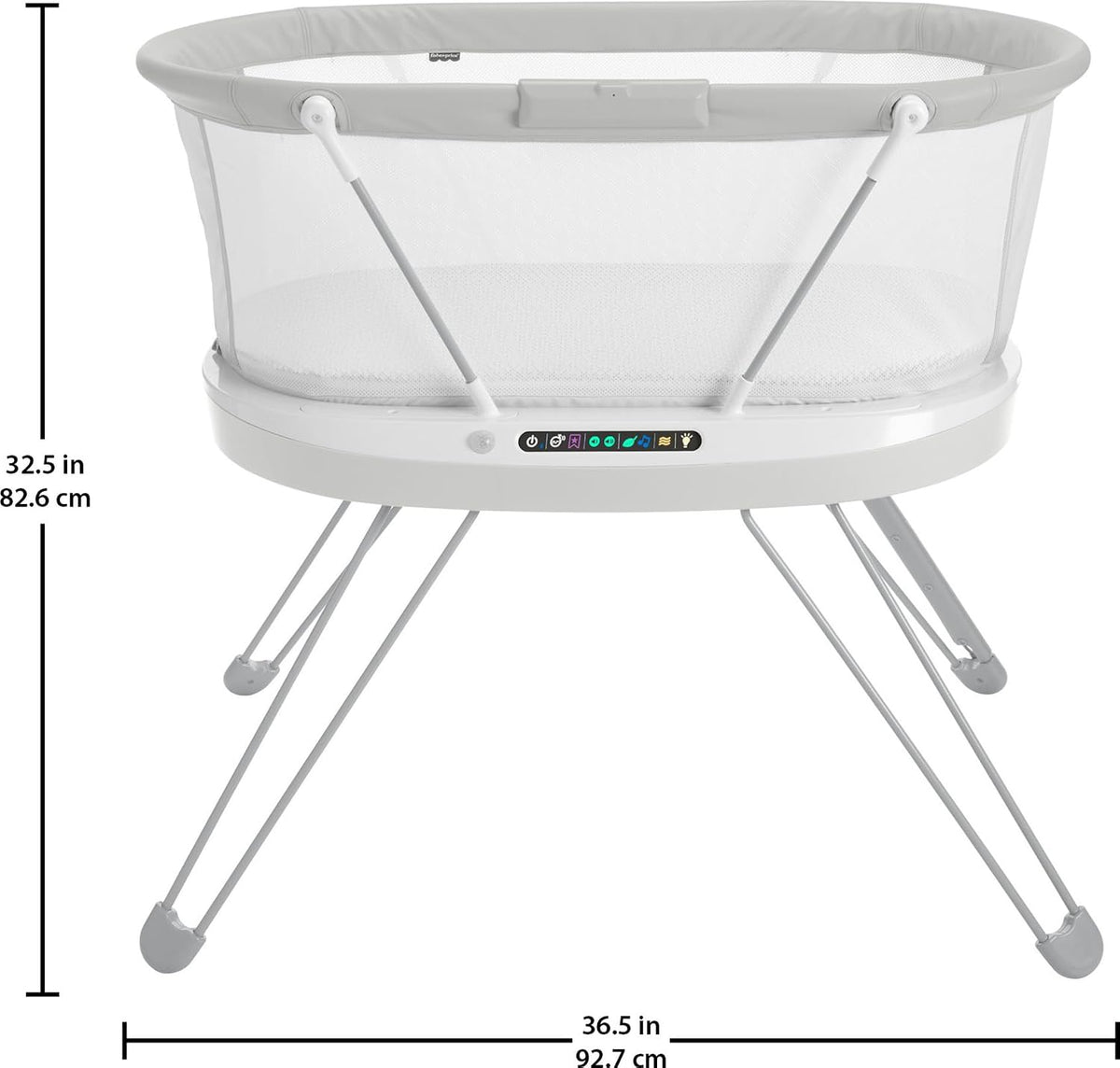 Fisher-Price Luminate Smart Bedside Sleeper Baby Bassinet with Sound Detection