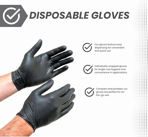 Shamrock Black 6Mil Nitrile Gloves,100/Box