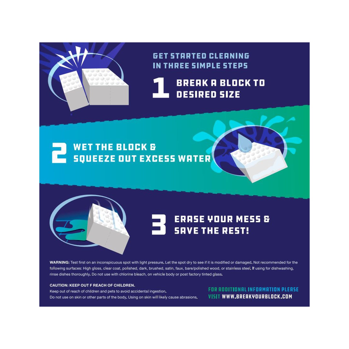 Break A Block Extra Strength Cleaning Eraser,2ct