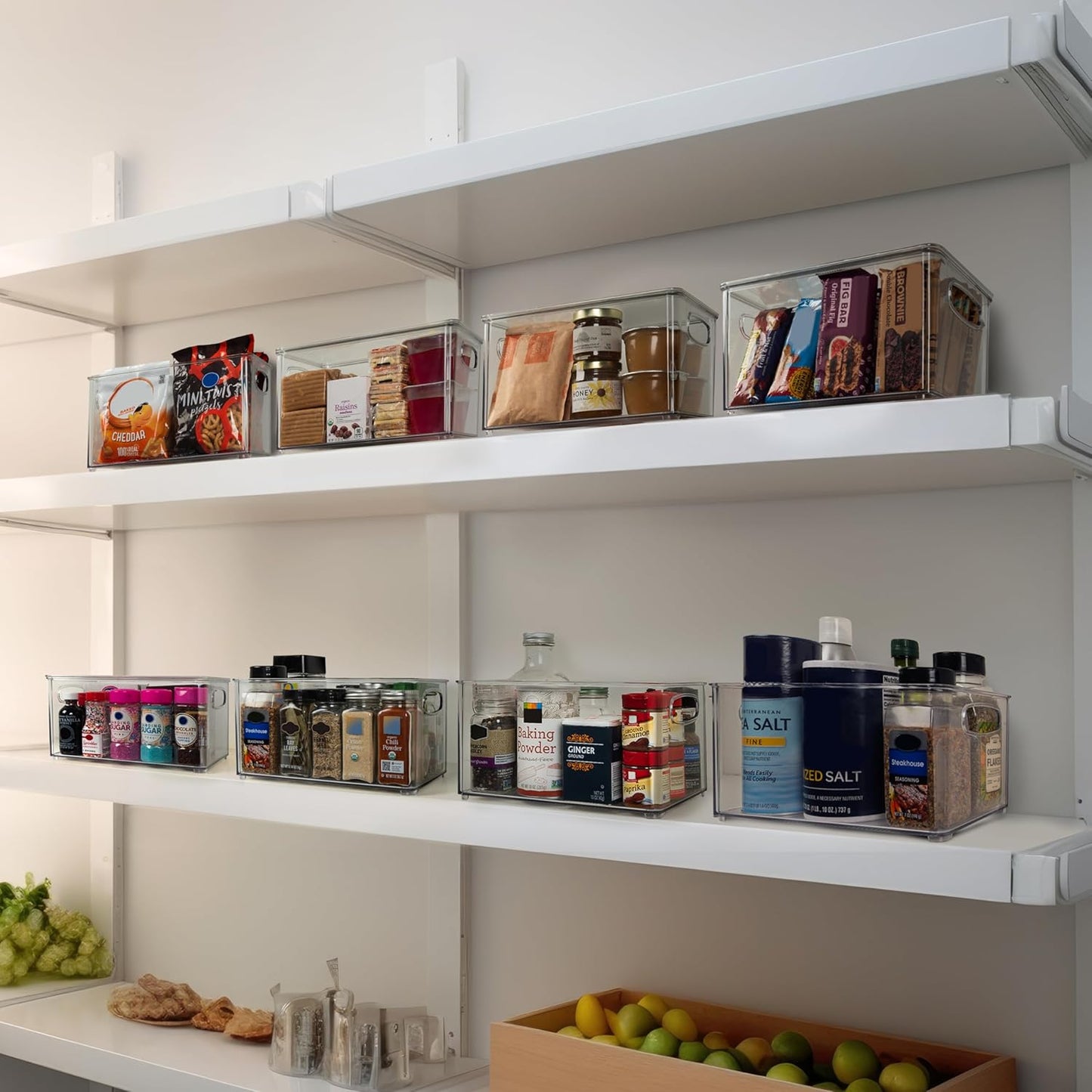 Clearspace Storage Bins with Lids , 10” x 6” x 5”, 2ct