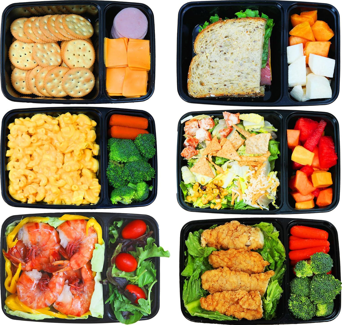 Meal Prep Container, 28 oz, 2-Compartment 16/Pack