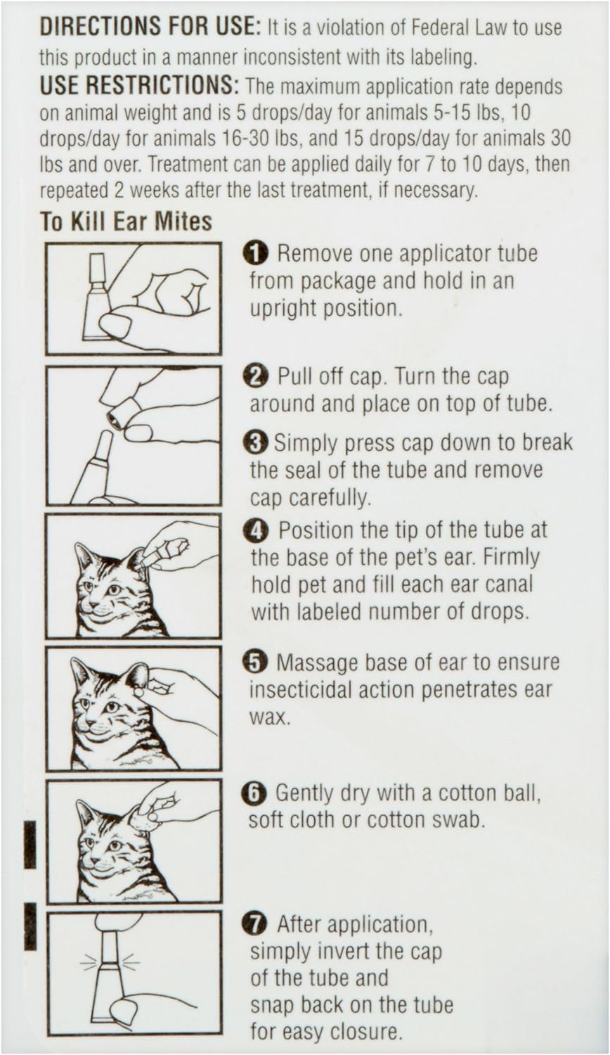 Hartz UltraGuard Ear Mite Treatment for Cats, 3ct