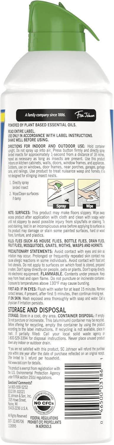 Raid Essentials Flying Insect Killer, 10 oz