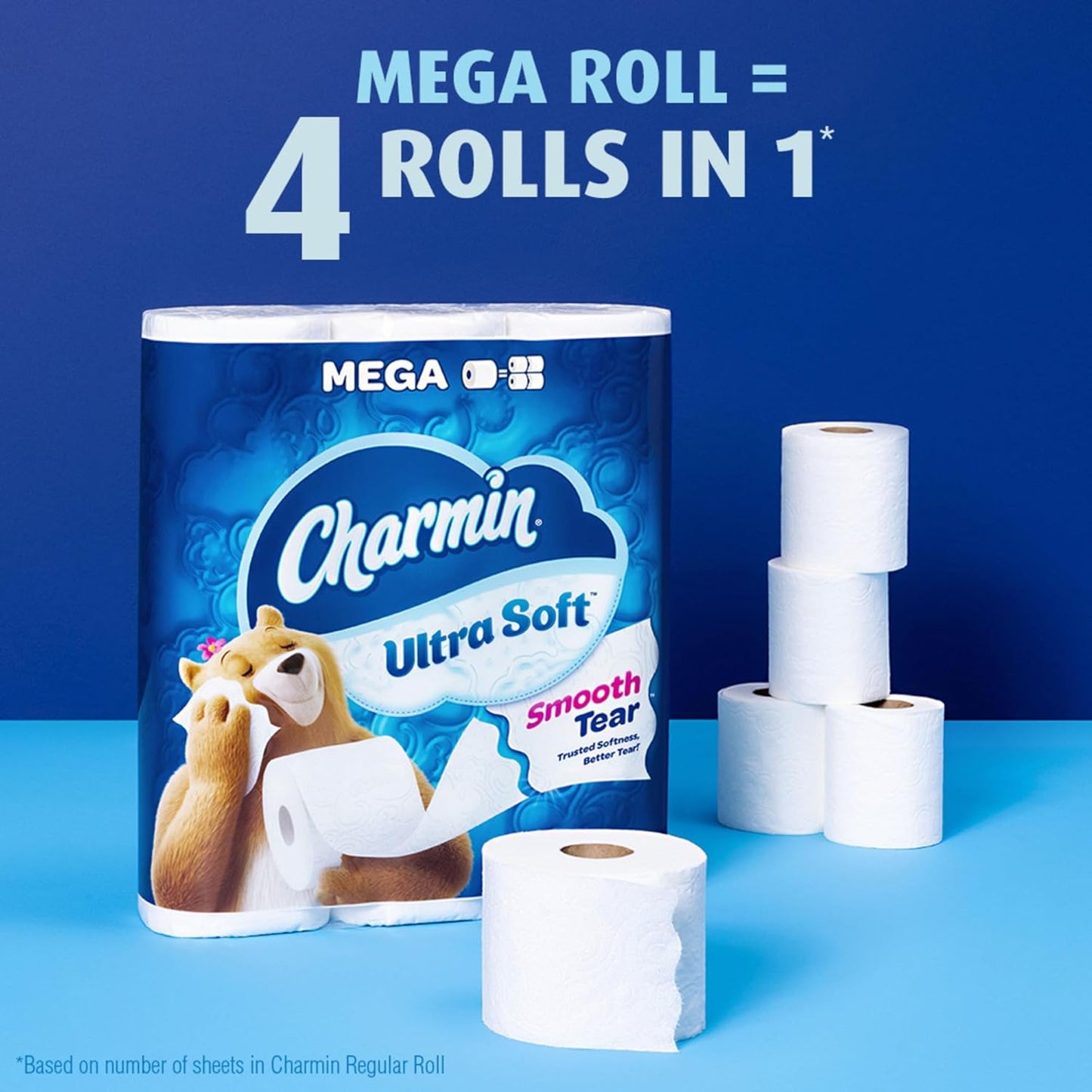 Charmin Ultra Soft 2‑Ply Mega Toilet Paper Roll, 18ct