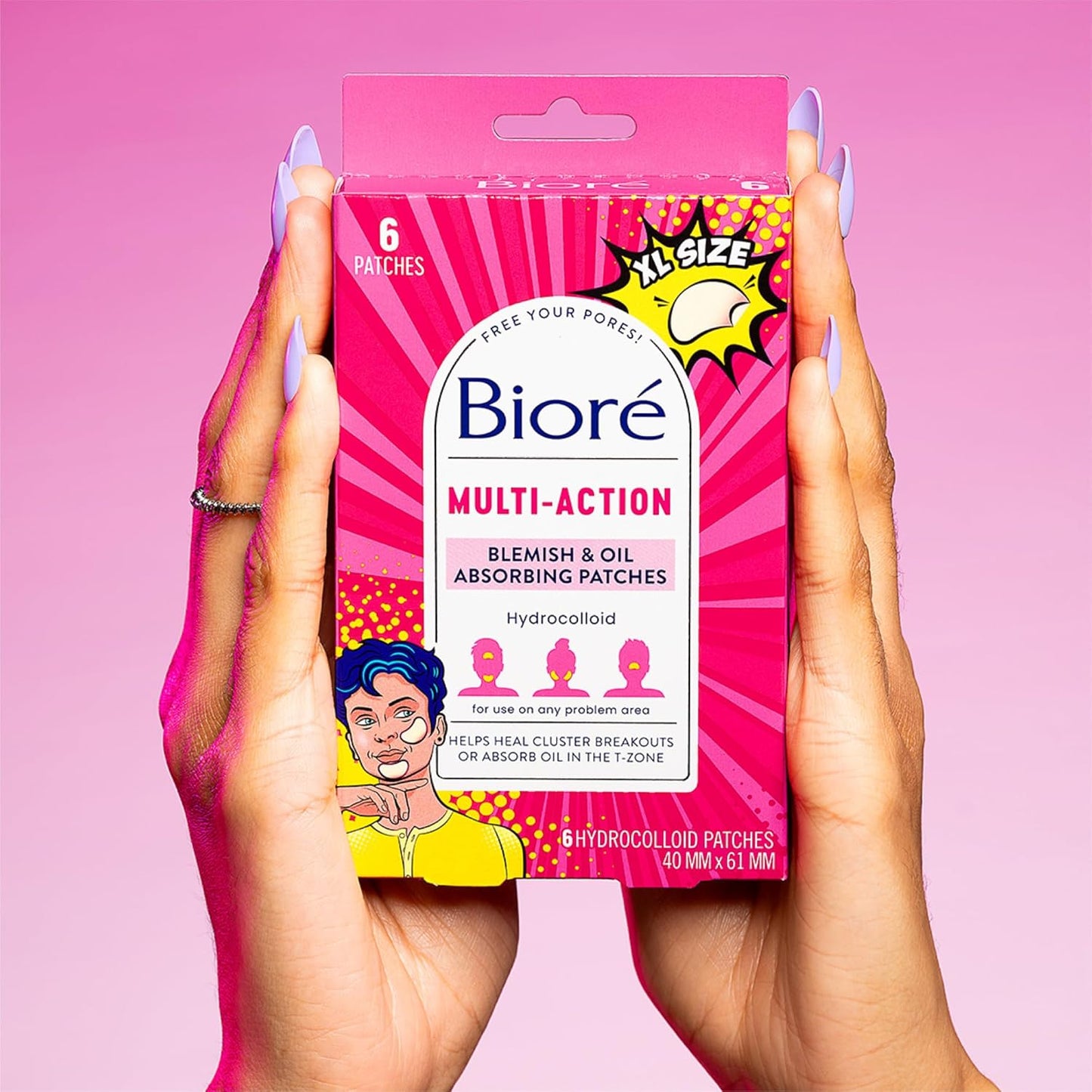 Bioré Multi‑Action X‑Large Pimple & Oil‑Absorbing Patches,6ct