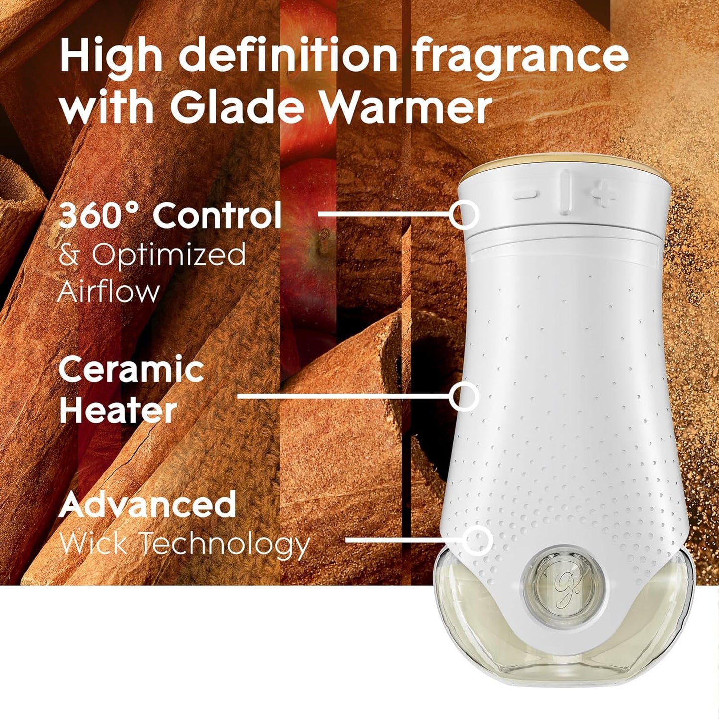 Glade PlugIns Refills Air Freshener, Scented and Essential Oils for Home and Bathroom, Apple Cinnamon, 3.35 Fl Oz, 5 ct