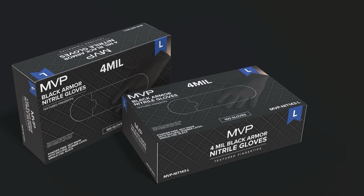 Black 4Mil Nitrile Gloves,100/Box