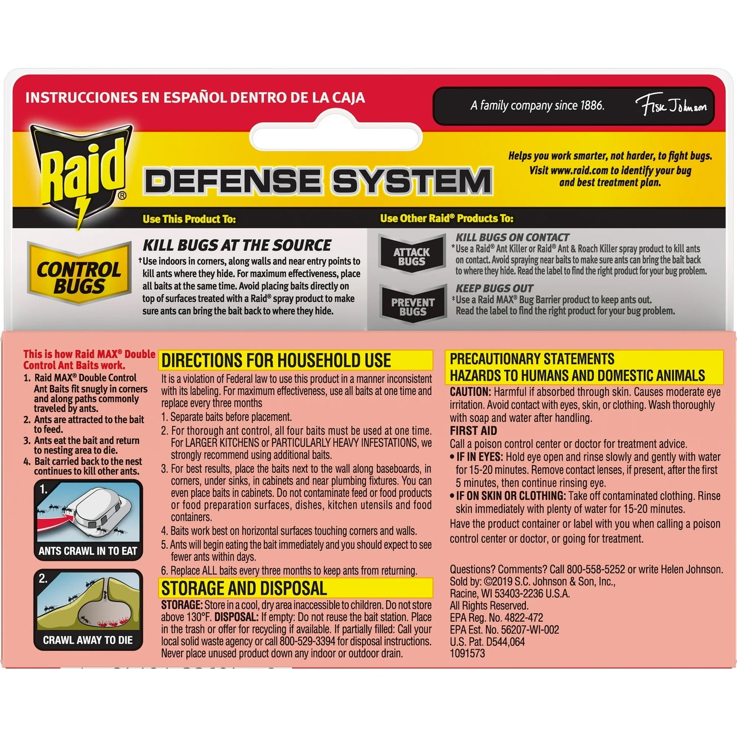 Raid Max Double Control Ant Bait, 4ct