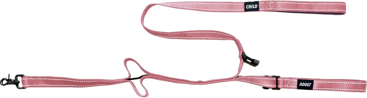 Sporn Child Co-Walk Double Handle Shock Absorbing Dog Leash, Pink