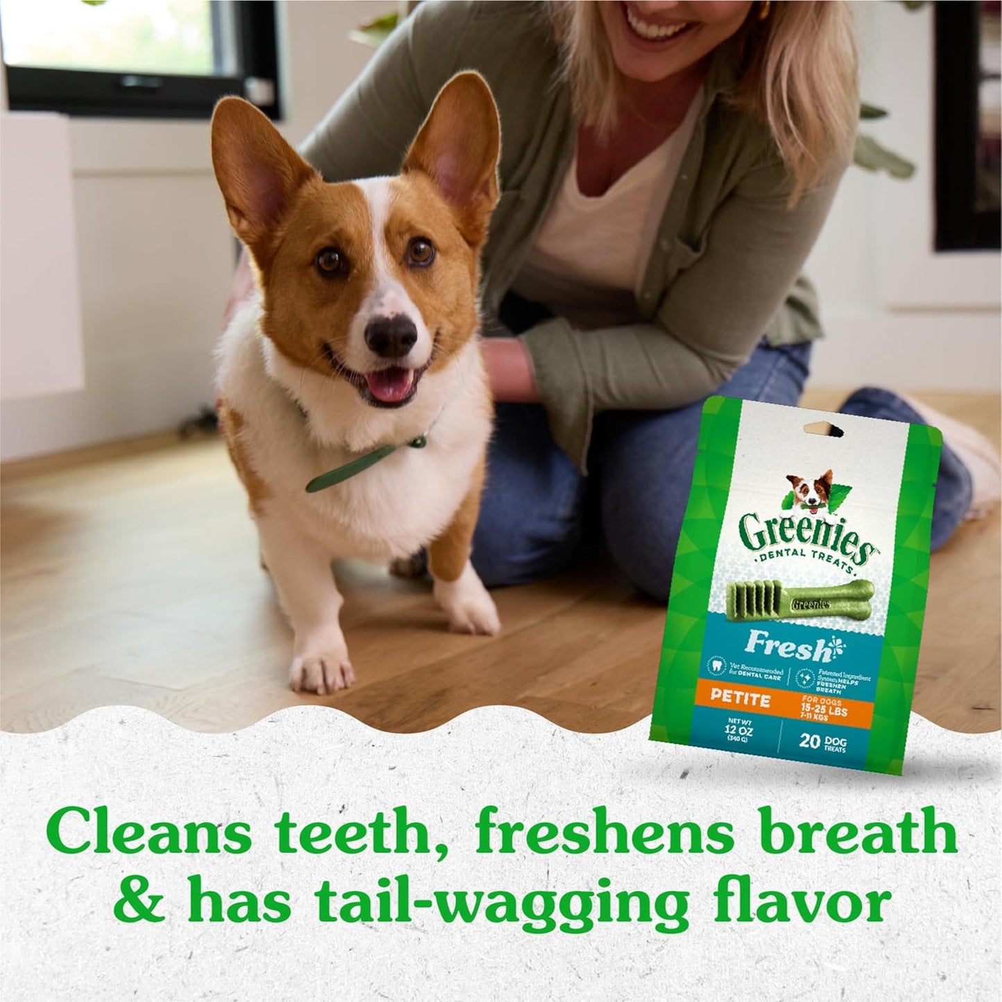 Greenies Petite Natural Dental Dog Chews – Fresh Flavor, 20ct