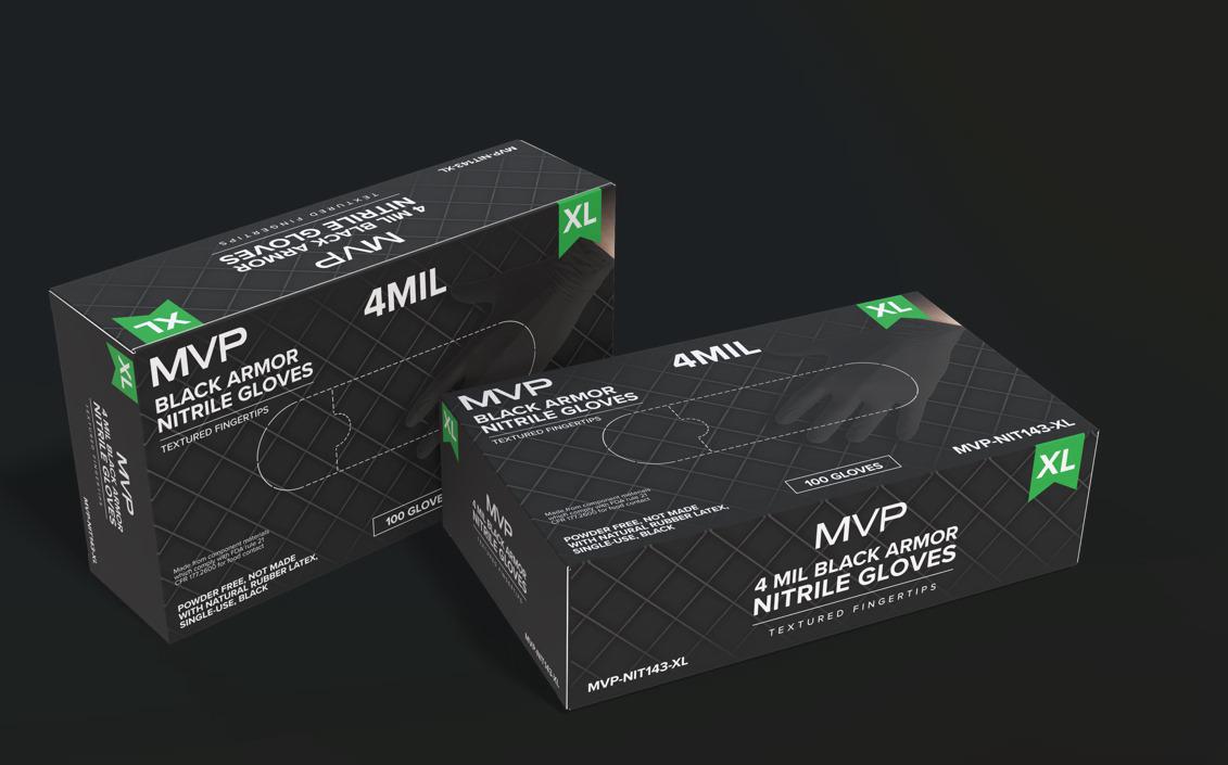 Black 4Mil Nitrile Gloves,100/Box
