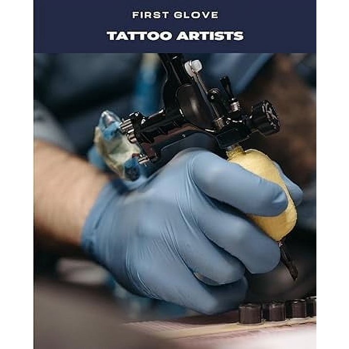 First Glove Blue Nitrile 6Mil,Exam Gloves ,100/Box