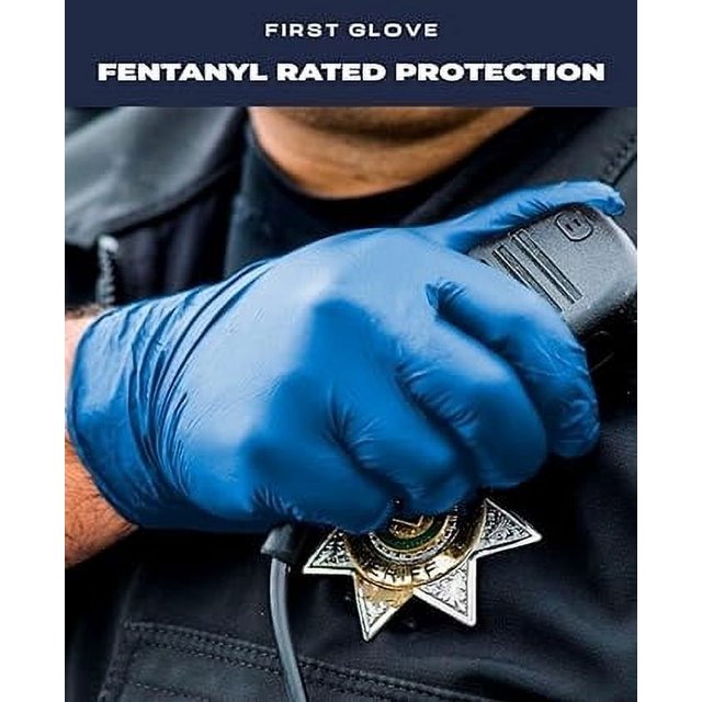 First Glove Blue Nitrile 6Mil,Exam Gloves ,100/Box