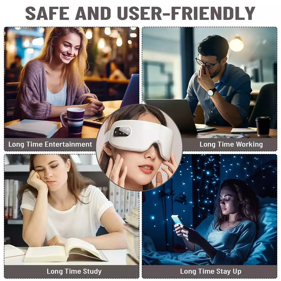 Eye Massager Heat and Vibration Compression Bluetooth Music