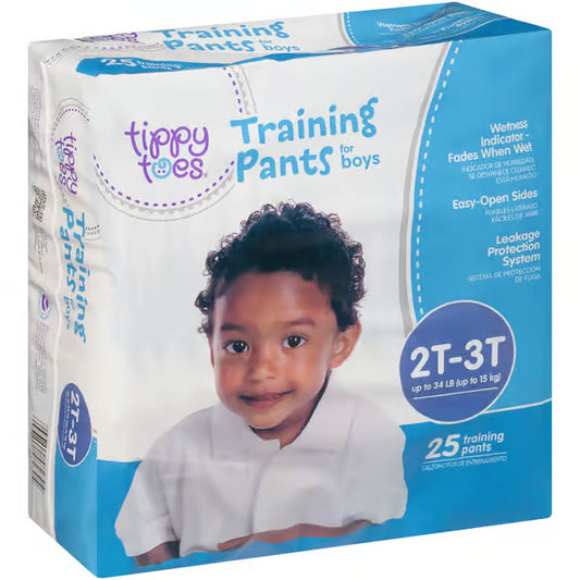 Tippy Toes Boys Training Pants, 2T-3T, 25Ct