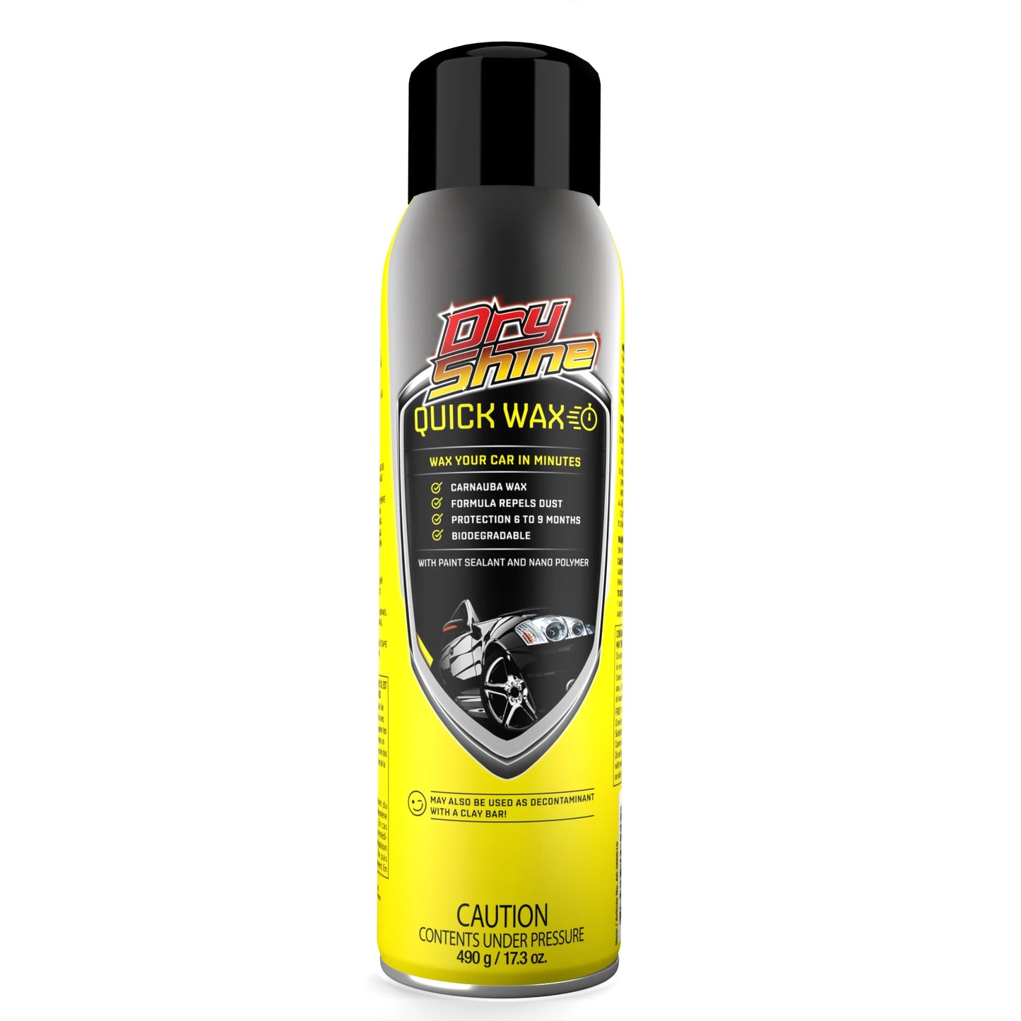 Dry Shine Quick Wax spray bottle on a white background