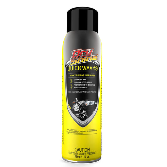 Dry Shine Quick Wax spray bottle on a white background