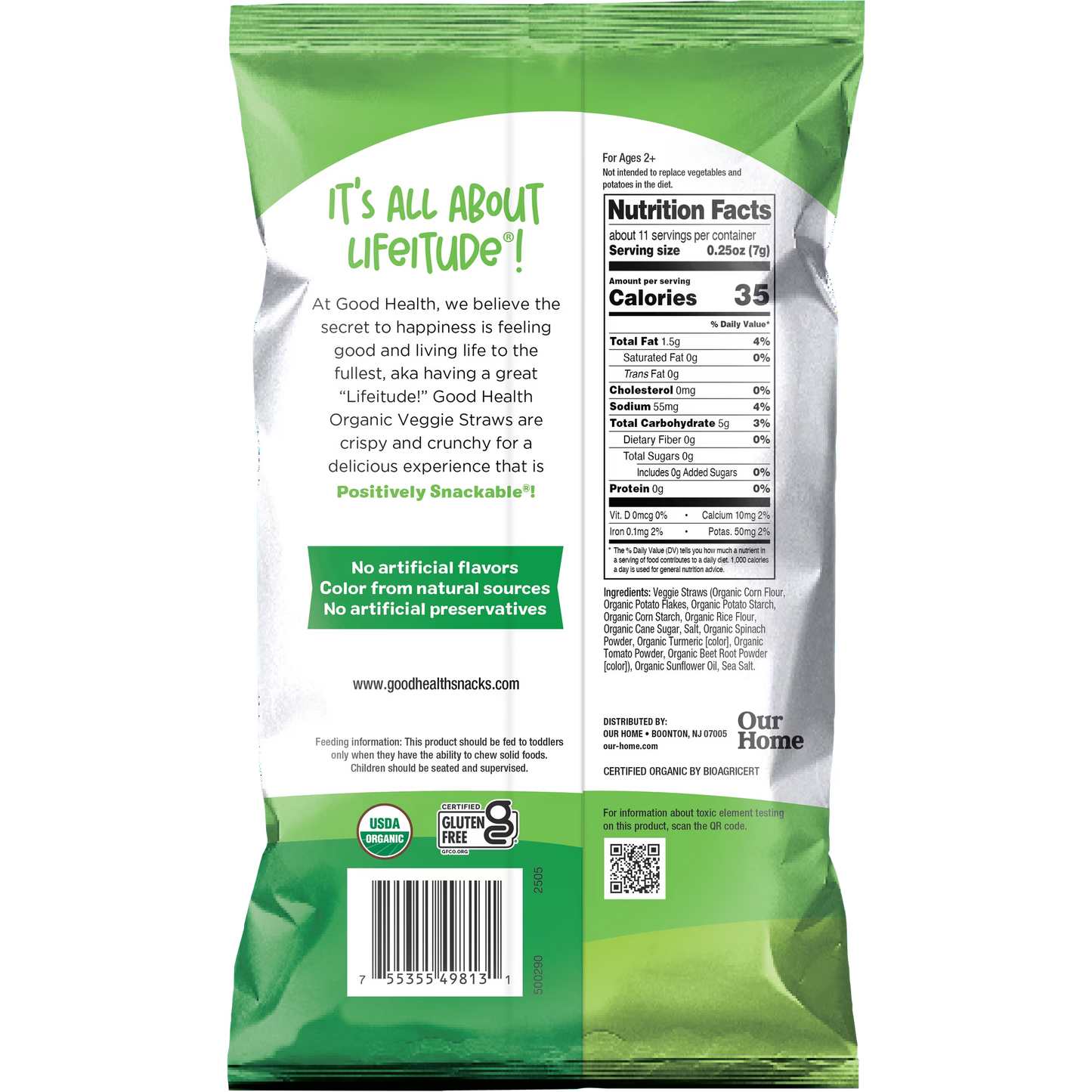Good Health Organic Veggie Straws,2.75oz