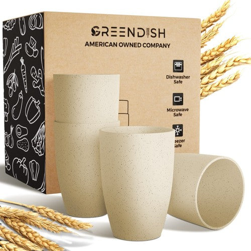 12 oz Wheat Straw Cups Set of 4