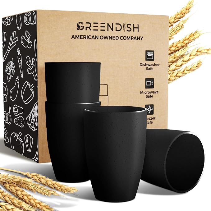 12 oz Wheat Straw Cups Set of 4