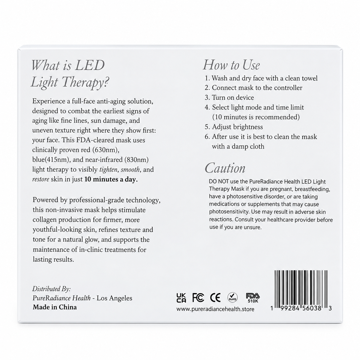 PureRadiance Pro Red Light Therapy Mask