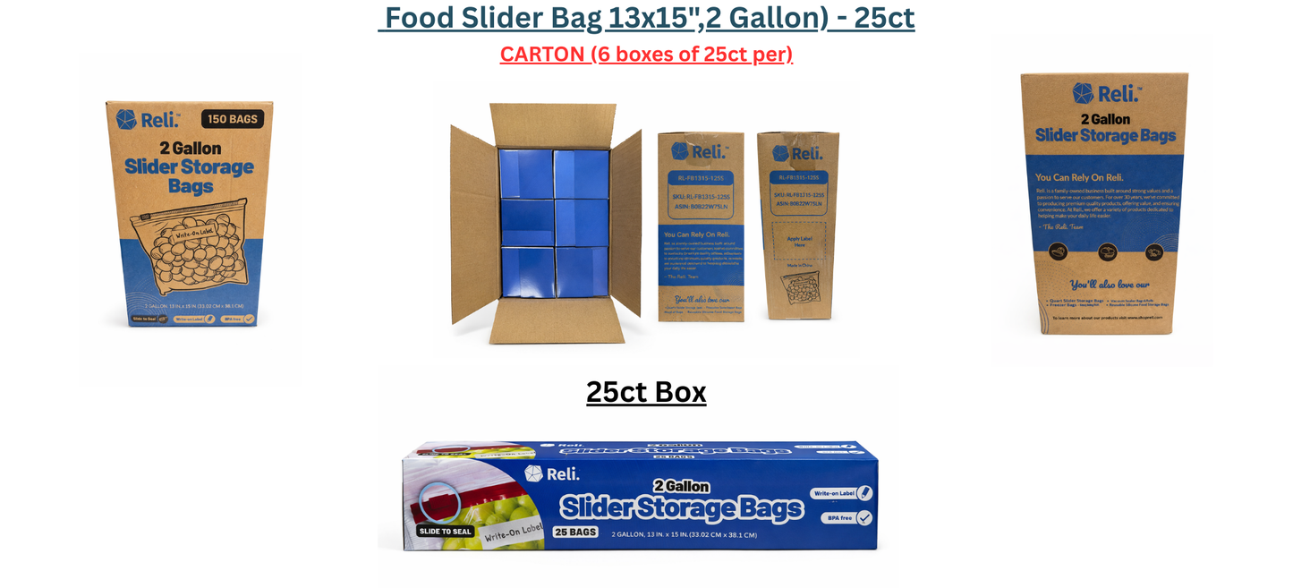 Food Slider Bag 13x15 (2 Gal) – 25ct