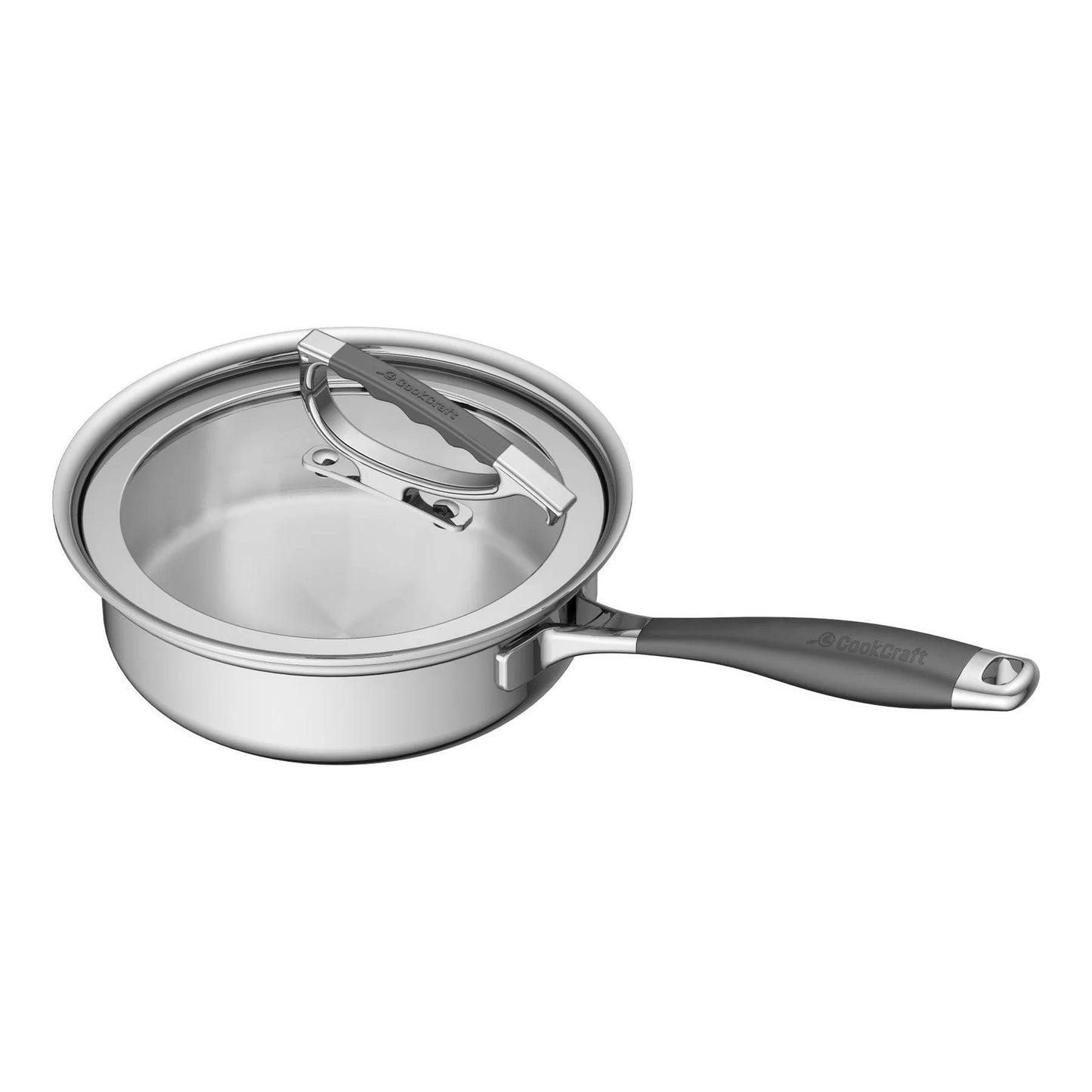 CookCraft  8" Saute Pan with Glass Latch Lid