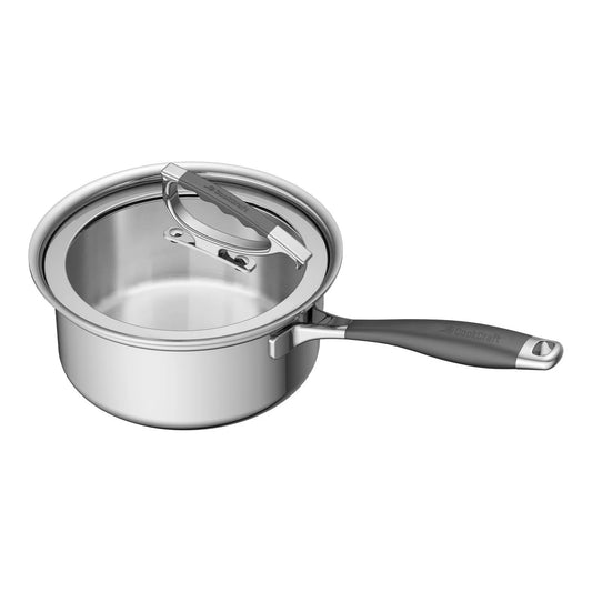 CookCraft 3 QT Sauce Pan with Glass Latch Lid