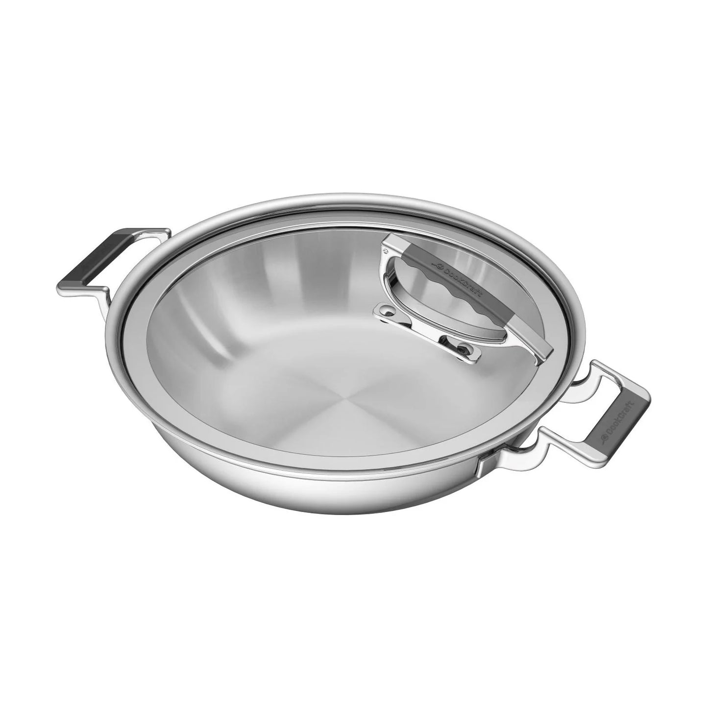 CookCraft  12" Dual Handle Casserole with Glass Latch Lid