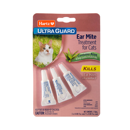 Hartz UltraGuard Ear Mite Treatment for Cats, 3ct