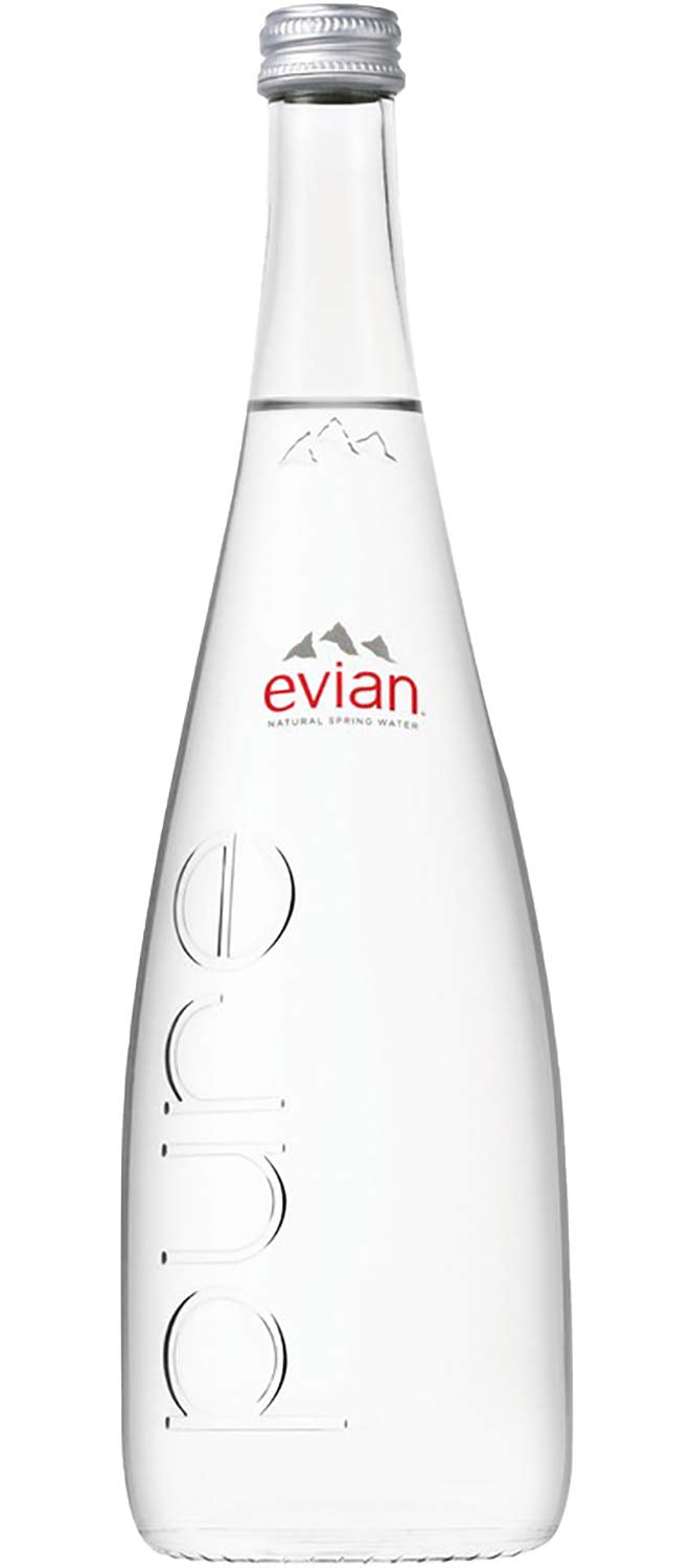 Evian Natural Spring Water (750ml bottle, 12pack)