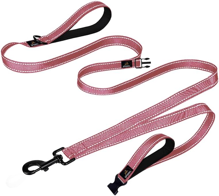 Sporn Child Co-Walk Double Handle Shock Absorbing Dog Leash, Pink