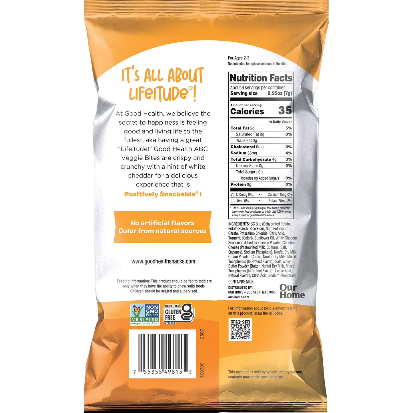 Good Health ABC White Cheddar Veggie Bites,2oz