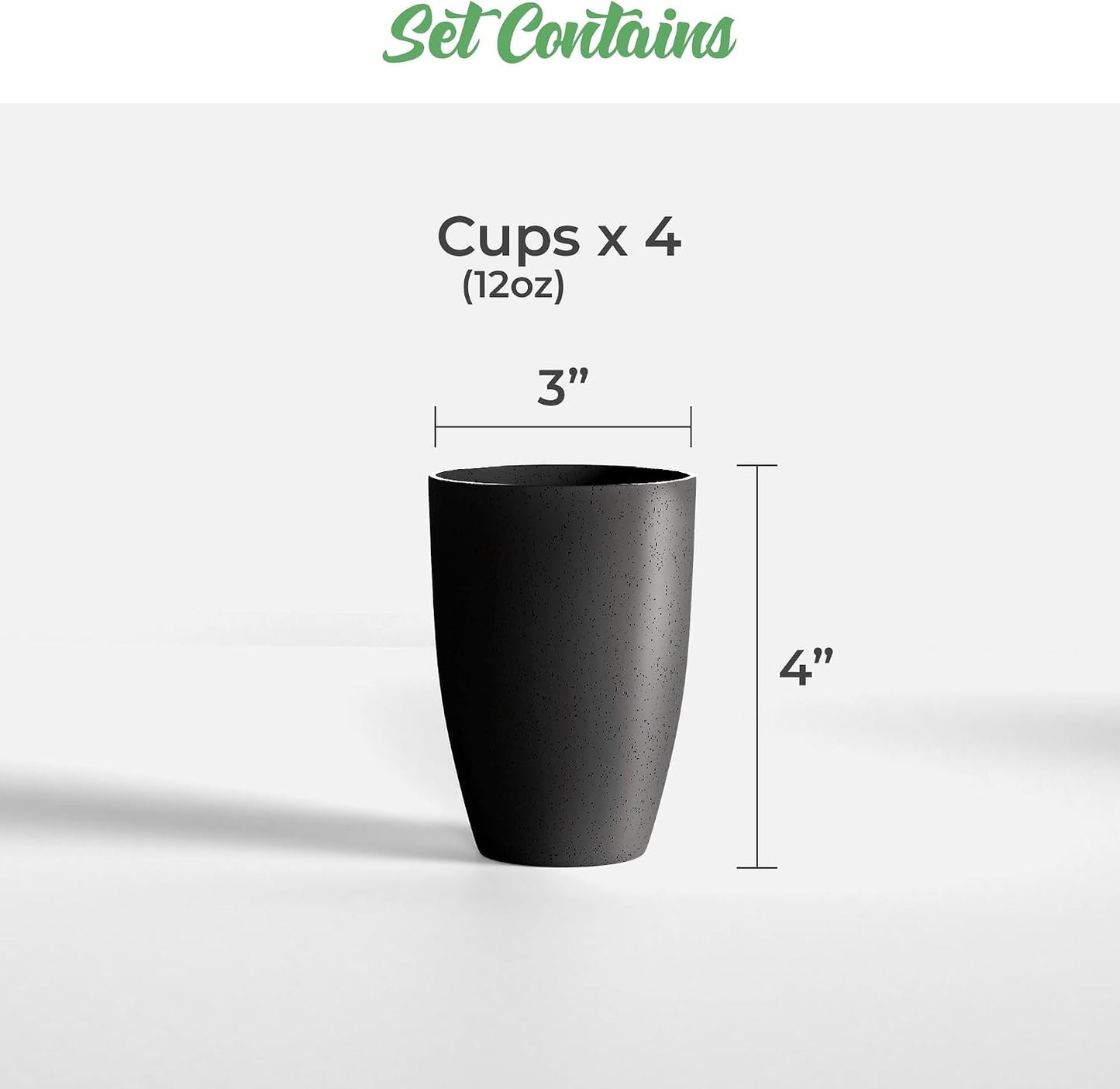 12 oz Wheat Straw Cups Set of 4