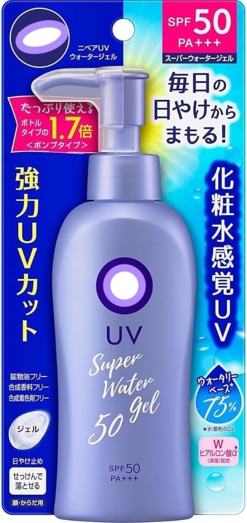 Japanese Nivea Sun Protect Super Water Gel SPF50 PA+++ Pump,  4.9 oz