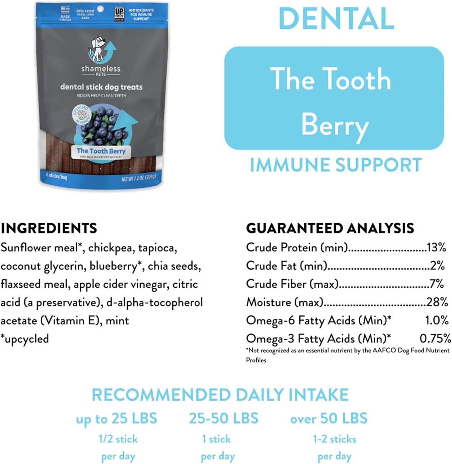 Tooth Berry Dental Stick 7.2oz, 8 Sticks/Bag