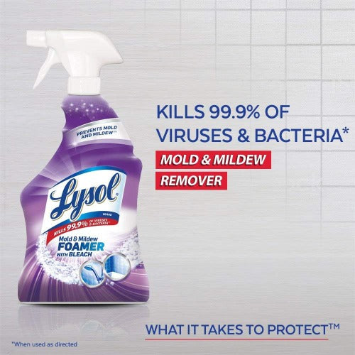 Lysol Mold & Mildew Foamer w. Bleach, Bathroom Cleaner Spray, 32oz