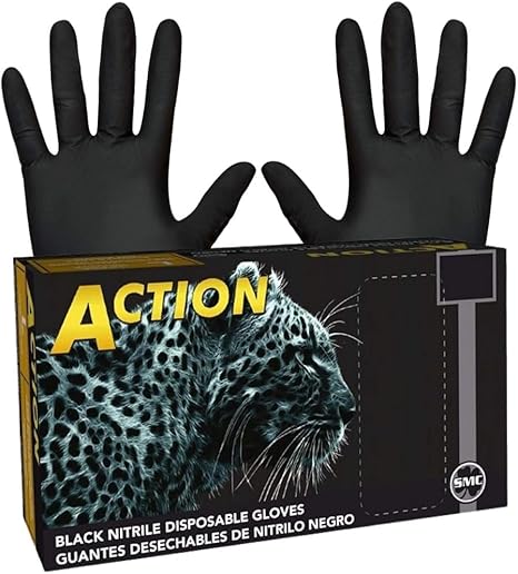 Shamrock Black 6Mil Nitrile Gloves,100/Box