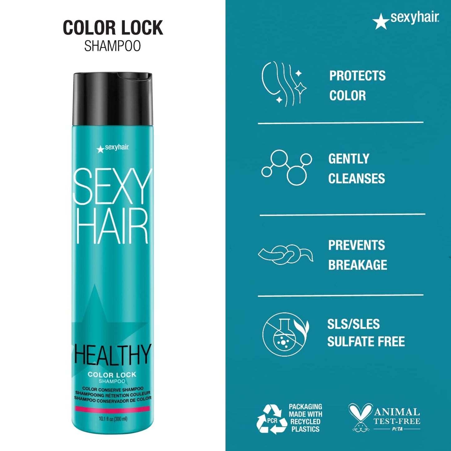 SexyHair Healthy,Shampoo, Color Safe,10.1oz