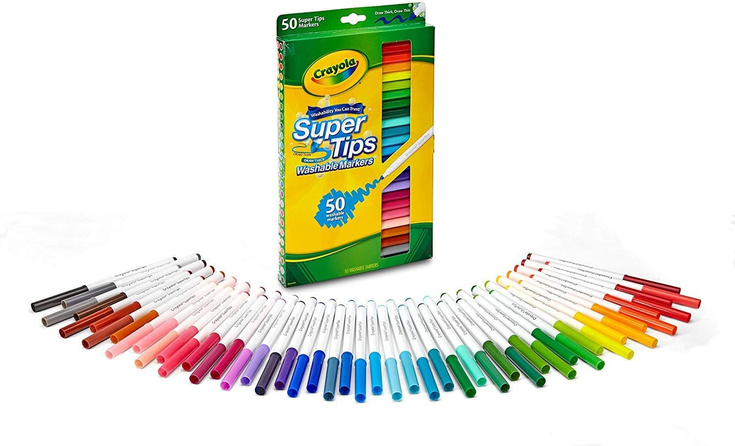 Crayola Super Tips Markers, Washable Markers, Gift, 50 Count