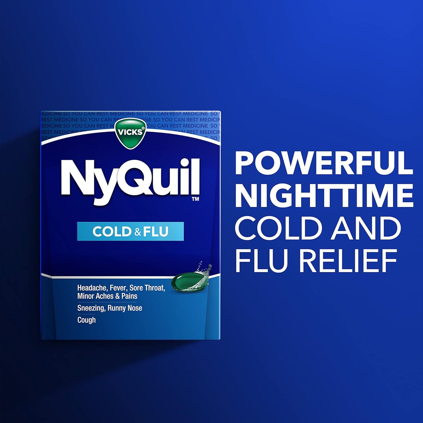 Vicks NyQuil Cold & Flu Medicine LiquiCaps,24ct